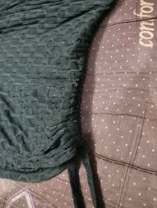 Textured Black booty shorts