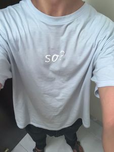 Men's Light Blue "so?" Graphic Tee