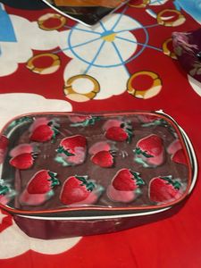 Strawberry Print Pouch