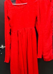 Vibrant Red Kurta Set with Trousers