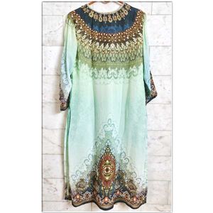Seven East Aqua Green Embellished Kurta