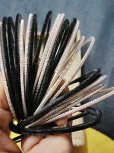 Bangles Black And Silver Colour