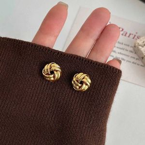 Anti-Tarnish Gold Knot Stud Earrings