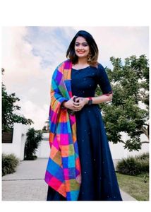 Beautiful Navy Women Kurta And Dupatta Set