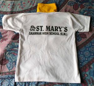 White &amp; Yellow Polo T-Shirt