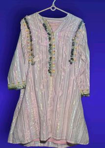 Kashmiri kurti Women's Premium Sequin Stripe Kurt