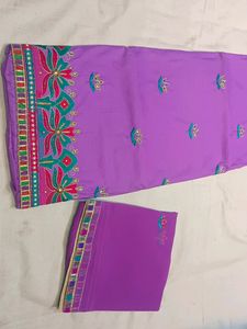 All Over Silk With Thread Work
