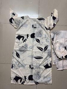 Cream Floral Print Kurta Set