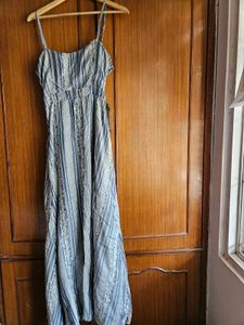 Chic Blue Striped Maxi Dress
