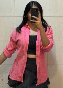 Zara Lightweight Gauze Pink Blouse