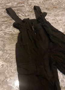 Dark Wash Denim Jumpsuit with Zipper