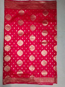Red Pure Katan Silk Banarasi Saree