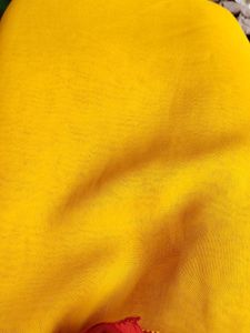 red and yellow saree