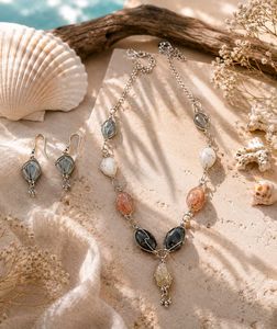 Boho Stone Necklace & Earring Set