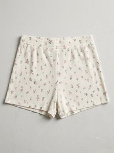 Floral Print Ribbed Shorts