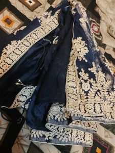 havy Elegant Navy Embroidered Kurta Set