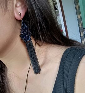 Stone Embedded Drop Earrings
