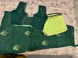 Beautiful Green Saree with Blouse