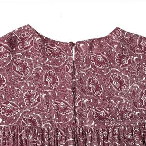Tiered Paisley Print Long Sleeve Tunic