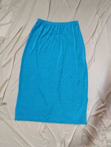 Slinky Blue Midi Skirt (Made in U.S.A)