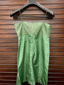 Stunning Green Sequin Strapless Dress