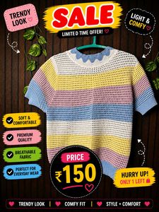 Colorful Striped Knit Top
