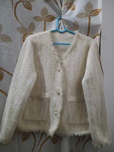 white cardigan