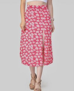 Floral Print Midi Skirt