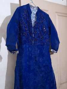 Royal Blue Embroidered Kurta