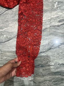 Elegant Red Lace Top