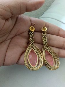 Elegant Pink Stone Jewellery Set