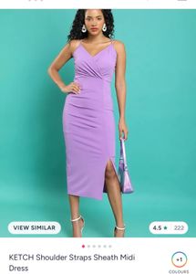 Elegant Purple Ruched Bodycon Dress