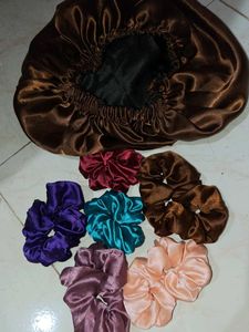 Satin Bonnet & Scrunchie Set