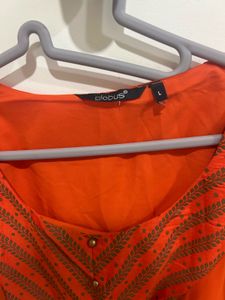 Globus Coral Red A-Line Kurti