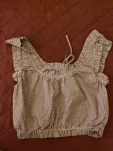 Chic Gingham Off-Shoulder Top