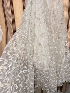 Elegant White Embroidered Gown