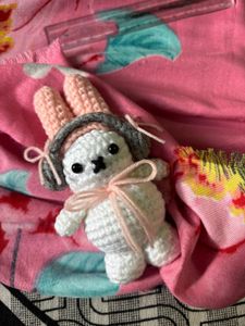 Handmade Crochet Bunny keychain