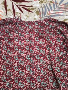 Red Paisley Print Kurta