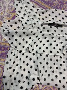 Polka Print Top - One Strap