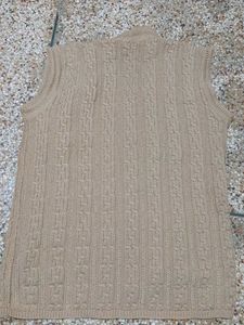Classic Beige Cable Knit Vest