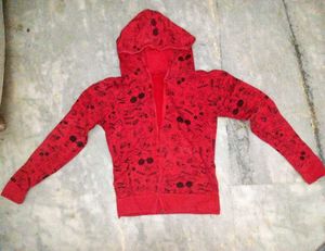 Red Printed Hoodie (MickeyMouse)