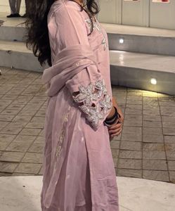 Elegant Embellished Lavender Kurti Set