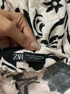 ZARA BACKLESS Floral Cut-Out Midi Dress
