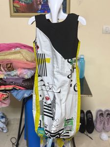 Abstract Print Sleeveless Dress