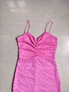 Pink Textured Mini Dress
