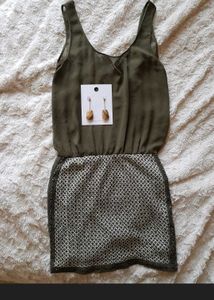 Olive Green Dress/ Zara Trafaluc Dress