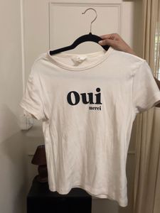 H&M T-shirt 'Oui Merci'