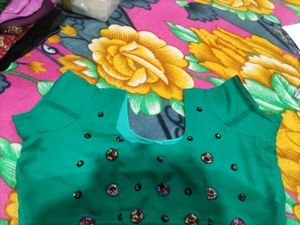 Elegant Green Embroidered Saree