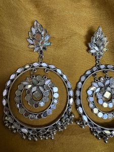 Mirror Work Hoop Earrings