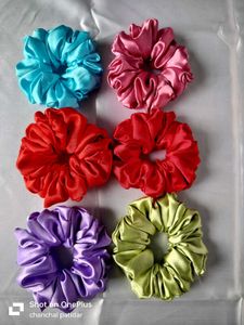 Set of 6 Satin Scrunchies